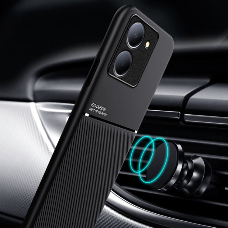 Classic Tilt Strip Grain Magnetic PC Hybrid TPU Phone Case, For vivo Y78+, For vivo Y35 4G