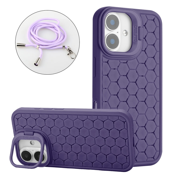 Honeycomb Radiating Lens Holder Magsafe Phone Case with Lanyard, For iPhone 16 Pro Max, For iPhone 16 Pro, For iPhone 16 Plus, For iPhone 16 Apple Accessories enghon4481 iPhone 16 Pro Max - APEXEL INDIA - Mobile Lens - Mobile Camera Lens - Cellphone Accessories - Phone Lens - Smartphone Lens