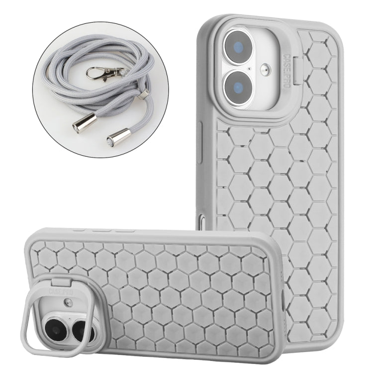 Honeycomb Radiating Lens Holder Magsafe Phone Case with Lanyard, For iPhone 16 Pro Max, For iPhone 16 Pro, For iPhone 16 Plus, For iPhone 16 Apple Accessories enghon4481 iPhone 16 Pro Max - APEXEL INDIA - Mobile Lens - Mobile Camera Lens - Cellphone Accessories - Phone Lens - Smartphone Lens