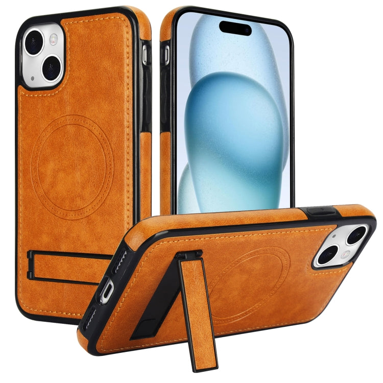 Retro Leather Invisible Stand MagSafe Phone Case, For iPhone 15, For iPhone 14 Plus, For iPhone 14 Apple Accessories engret4514 iPhone 15 - APEXEL INDIA - Mobile Lens - Mobile Camera Lens - Cellphone Accessories - Phone Lens - Smartphone Lens