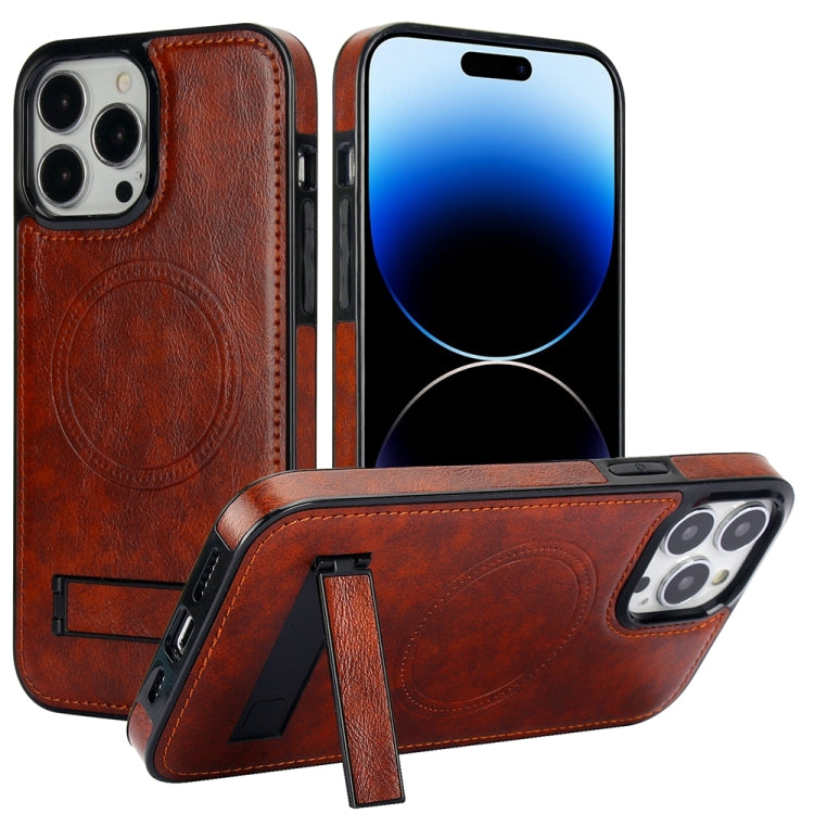 Retro Leather Invisible Stand MagSafe Phone Case, For iPhone 14 Pro, For iPhone 14 Pro Max, For iPhone 13 Pro Max Apple Accessories engret4514 iPhone 14 Pro - APEXEL INDIA - Mobile Lens - Mobile Camera Lens - Cellphone Accessories - Phone Lens - Smartphone Lens