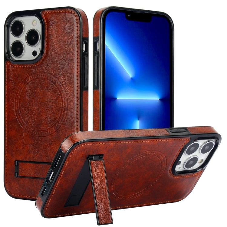 Retro Leather Invisible Stand MagSafe Phone Case, For iPhone 14 Pro, For iPhone 14 Pro Max, For iPhone 13 Pro Max Apple Accessories engret4514 iPhone 14 Pro - APEXEL INDIA - Mobile Lens - Mobile Camera Lens - Cellphone Accessories - Phone Lens - Smartphone Lens