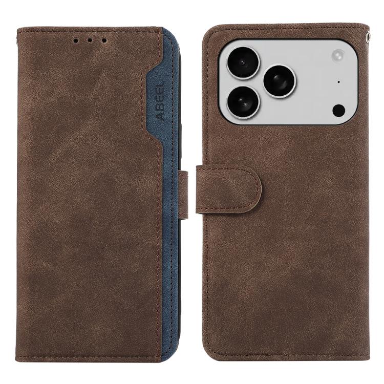ABEEL Color Block Magnetic RFID Leather Phone Case, For iPhone 18 Pro / 17 Pro, For iPhone 18 Pro Max / 17 Pro Max, For iPhone 16e / 17e, For iPhone 17