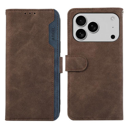 ABEEL Color Block Magnetic RFID Leather Phone Case, For iPhone 18 Pro / 17 Pro, For iPhone 18 Pro Max / 17 Pro Max, For iPhone 16e / 17e, For iPhone 17