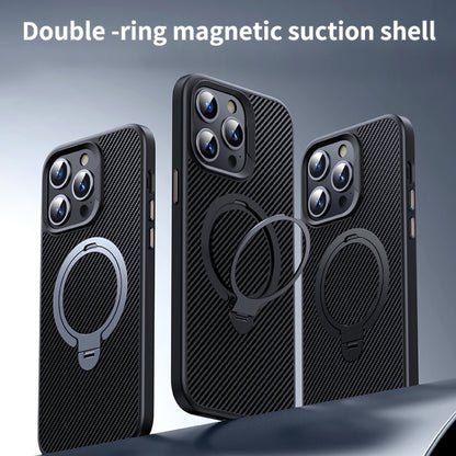 Double Ring MagSafe Holder Carbon Fiber Phone Case, For iPhone 13 Pro, For iPhone 12 / 12 Pro, For iPhone 12 Pro Max Apple Accessories engdou4546 More iPhone Cases - APEXEL INDIA - Mobile Lens - Mobile Camera Lens - Cellphone Accessories - Phone Lens - Smartphone Lens
