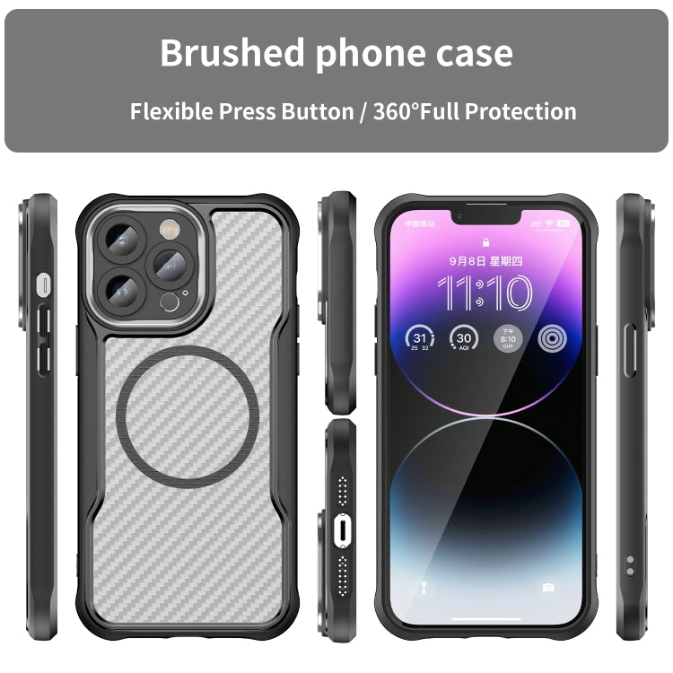 Carbon Fiber Texture MagSafe Translucent Phone Case, For iPhone 11 Pro