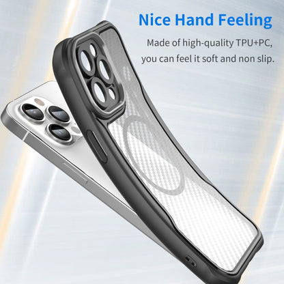 Carbon Fiber Texture MagSafe Translucent Phone Case, For iPhone 11 Pro