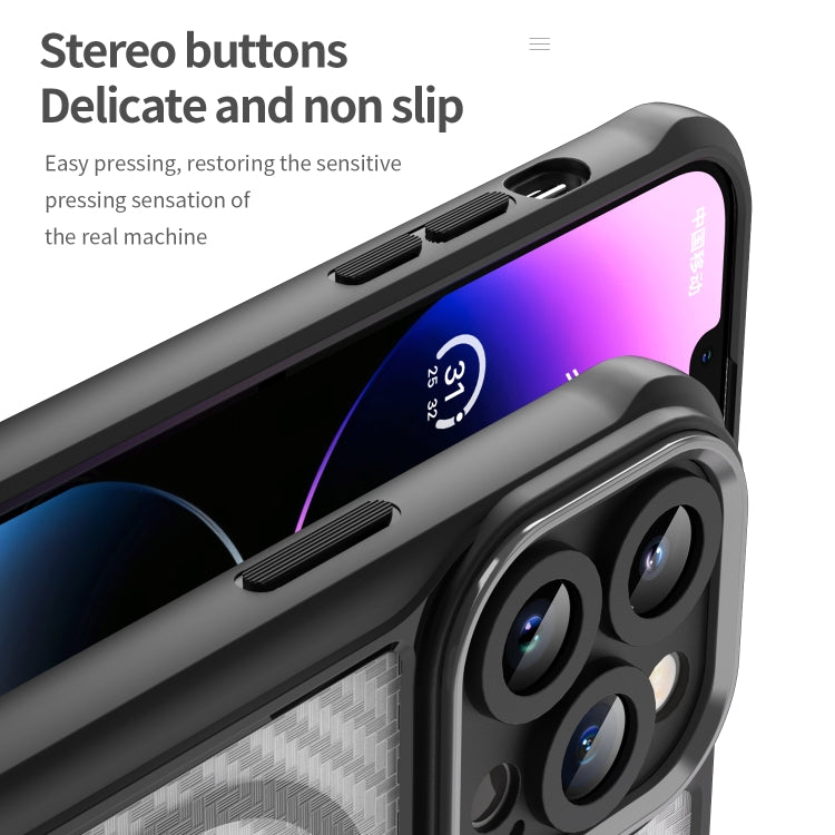 Carbon Fiber Texture MagSafe Translucent Phone Case, For iPhone 11 Pro