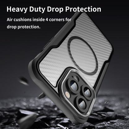 Carbon Fiber Texture MagSafe Translucent Phone Case, For iPhone 11 Pro