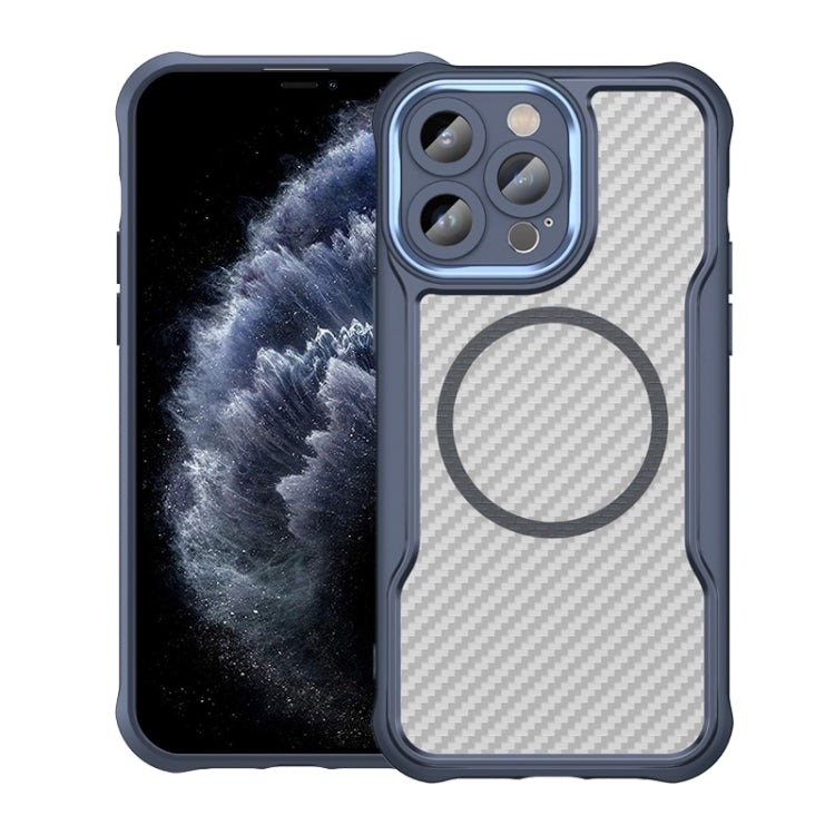 Carbon Fiber Texture MagSafe Translucent Phone Case, For iPhone 11 Pro
