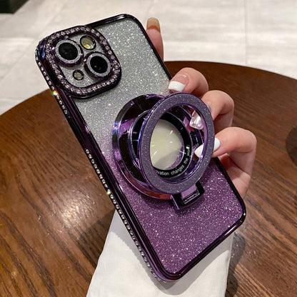 Gradient Glitter Diamond Plated Holder Magsafe Phone Case, For iPhone 14 Plus, For iPhone 14, For iPhone 14 Pro, For iPhone 14 Pro Max Apple Accessories enggra4603 iPhone 14 Plus - APEXEL INDIA - Mobile Lens - Mobile Camera Lens - Cellphone Accessories - Phone Lens - Smartphone Lens