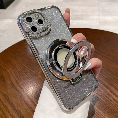 Gradient Glitter Diamond Plated Holder Magsafe Phone Case, For iPhone 14 Plus, For iPhone 14, For iPhone 14 Pro, For iPhone 14 Pro Max Apple Accessories enggra4603 iPhone 14 Plus - APEXEL INDIA - Mobile Lens - Mobile Camera Lens - Cellphone Accessories - Phone Lens - Smartphone Lens