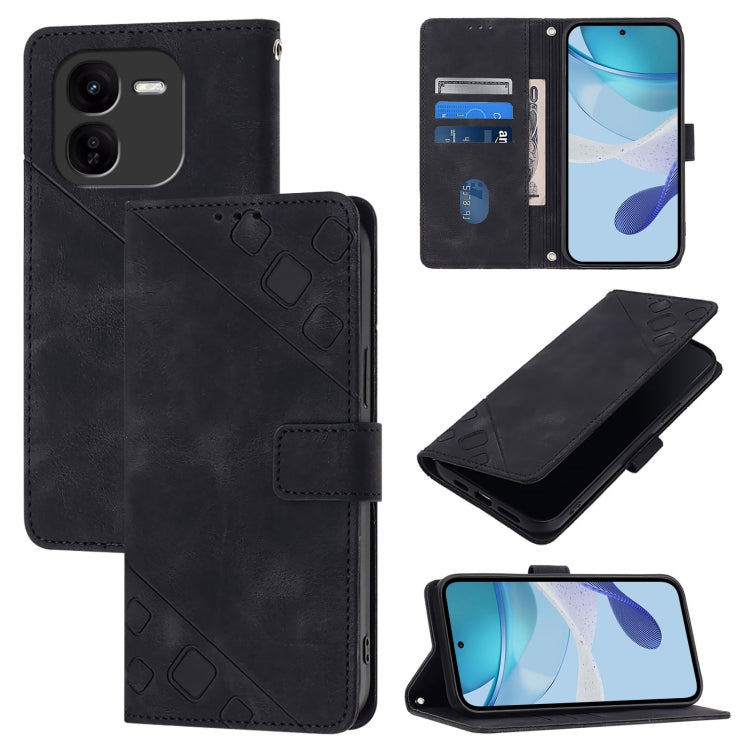 Skin Feel Embossed Leather Phone Case, For vivo iQOO Z9x, For vivo iQOO Z9 / iQOO Z9 Turbo 5G, For vivo Y17s 4G Global / Y28 5G India, For vivo Y03 4G Global