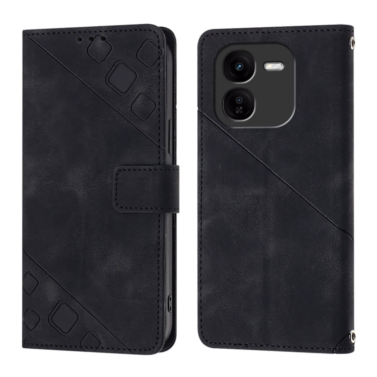 Skin Feel Embossed Leather Phone Case, For vivo iQOO Z9x, For vivo iQOO Z9 / iQOO Z9 Turbo 5G, For vivo Y17s 4G Global / Y28 5G India, For vivo Y03 4G Global