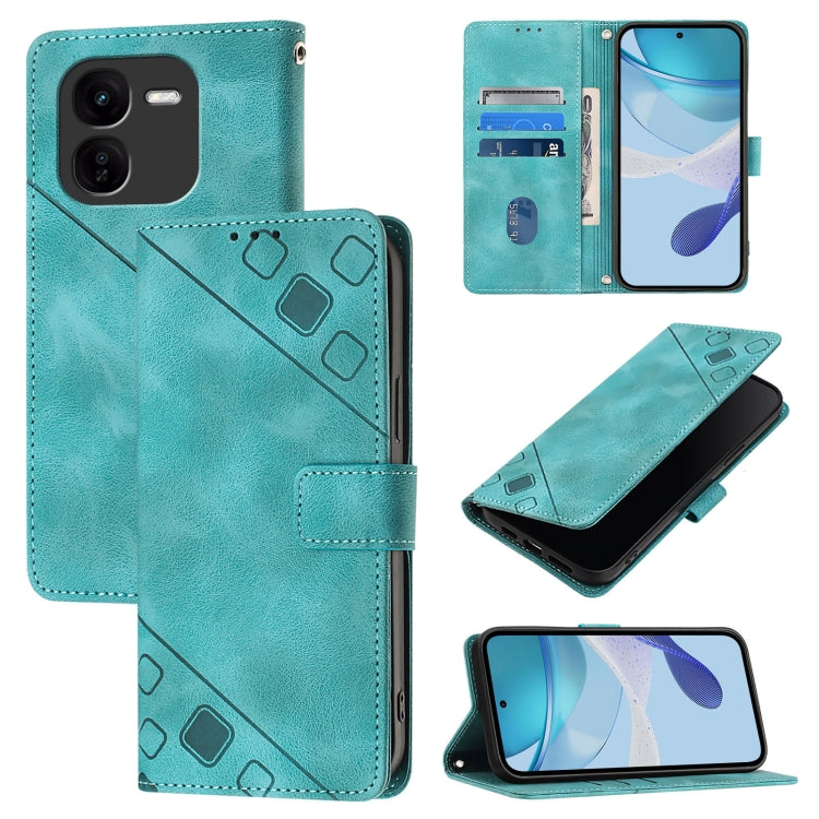 Skin Feel Embossed Leather Phone Case, For vivo iQOO Z9x, For vivo iQOO Z9 / iQOO Z9 Turbo 5G, For vivo Y17s 4G Global / Y28 5G India, For vivo Y03 4G Global