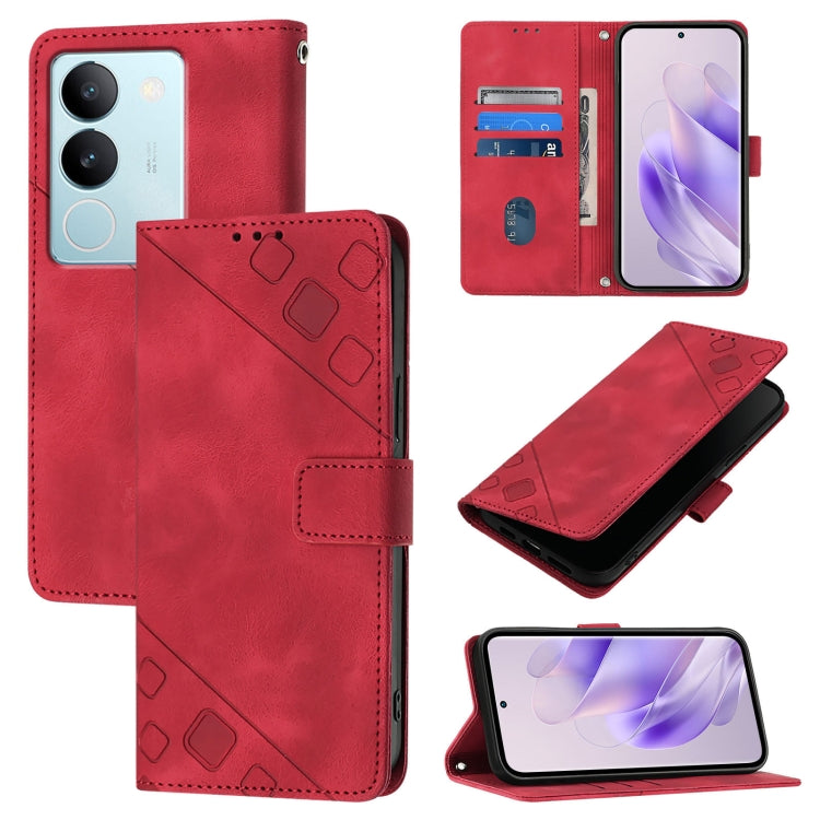 Skin Feel Embossed Leather Phone Case, For vivo X100, For vivo V29 5G Global / V29 Pro, For vivo Y02 / Y02A / Y02t / Y11 2023, For vivo Y36 4G / 5G Global / Y36 4G India