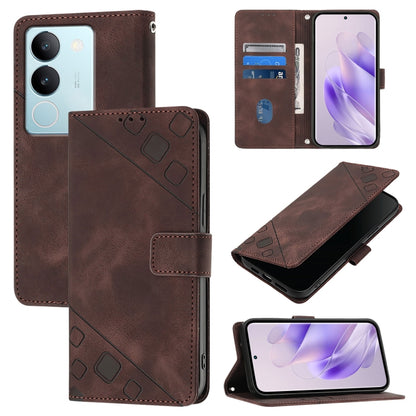 Skin Feel Embossed Leather Phone Case, For vivo X100, For vivo V29 5G Global / V29 Pro, For vivo Y02 / Y02A / Y02t / Y11 2023, For vivo Y36 4G / 5G Global / Y36 4G India