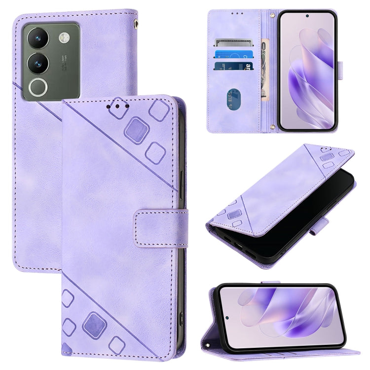 Skin Feel Embossed Leather Phone Case, For vivo Y100 5G IDN / Y200e 5G Global, For vivo V30 5G / V30 Pro 5G Global, For vivo V29e 5G Global / Y200 5G Global, For vivo X100 Pro