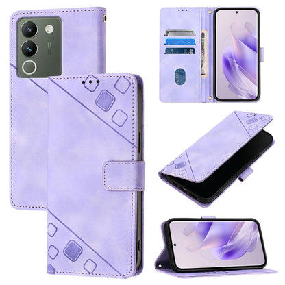 Skin Feel Embossed Leather Phone Case, For vivo Y100 5G IDN / Y200e 5G Global, For vivo V30 5G / V30 Pro 5G Global, For vivo V29e 5G Global / Y200 5G Global, For vivo X100 Pro