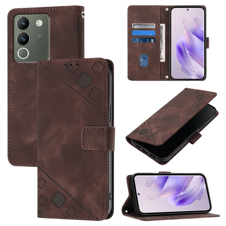 Skin Feel Embossed Leather Phone Case, For vivo Y100 5G IDN / Y200e 5G Global, For vivo V30 5G / V30 Pro 5G Global, For vivo V29e 5G Global / Y200 5G Global, For vivo X100 Pro