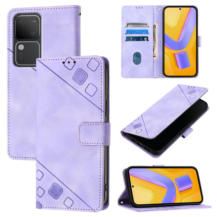 Skin Feel Embossed Leather Phone Case, For vivo Y100 5G IDN / Y200e 5G Global, For vivo V30 5G / V30 Pro 5G Global, For vivo V29e 5G Global / Y200 5G Global, For vivo X100 Pro