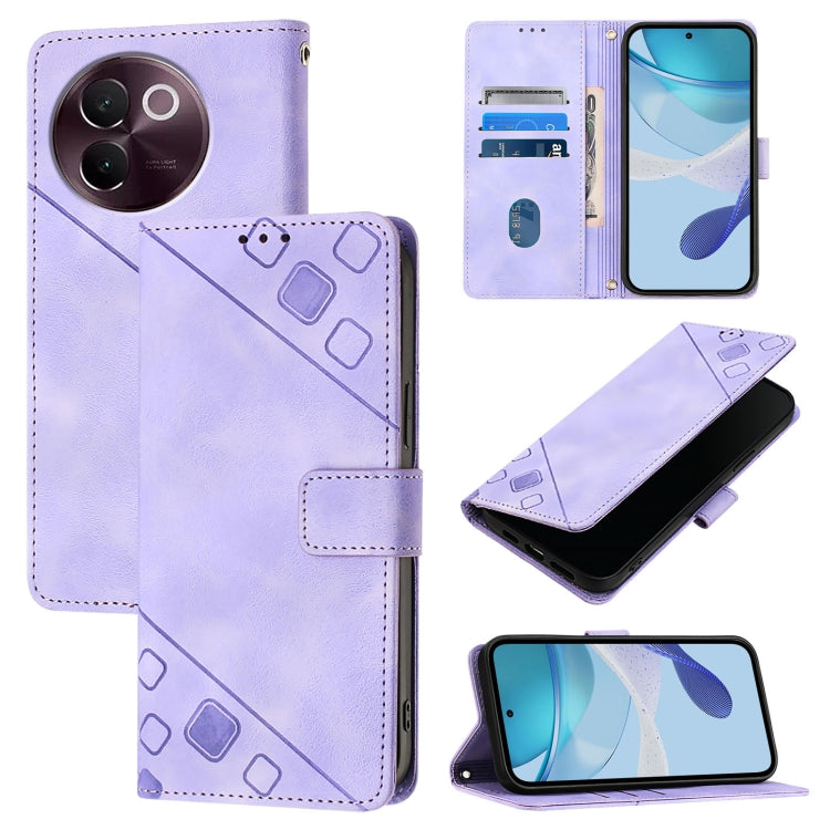 Skin Feel Embossed Leather Phone Case, For vivo Y28 4G, For vivo X100s 5G, For vivo Y38 5G, For vivo V30e 5G Global