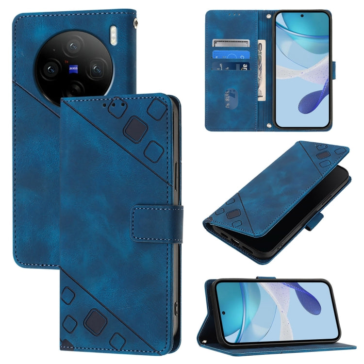 Skin Feel Embossed Leather Phone Case, For vivo Y28 4G, For vivo X100s 5G, For vivo Y38 5G, For vivo V30e 5G Global