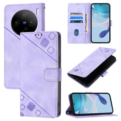 Skin Feel Embossed Leather Phone Case, For vivo Y28 4G, For vivo X100s 5G, For vivo Y38 5G, For vivo V30e 5G Global