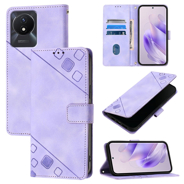 Skin Feel Embossed Leather Phone Case, For vivo X100, For vivo V29 5G Global / V29 Pro, For vivo Y02 / Y02A / Y02t / Y11 2023, For vivo Y36 4G / 5G Global / Y36 4G India