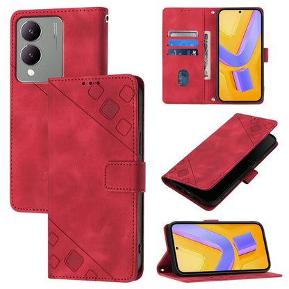 Skin Feel Embossed Leather Phone Case, For vivo iQOO Z9x, For vivo iQOO Z9 / iQOO Z9 Turbo 5G, For vivo Y17s 4G Global / Y28 5G India, For vivo Y03 4G Global