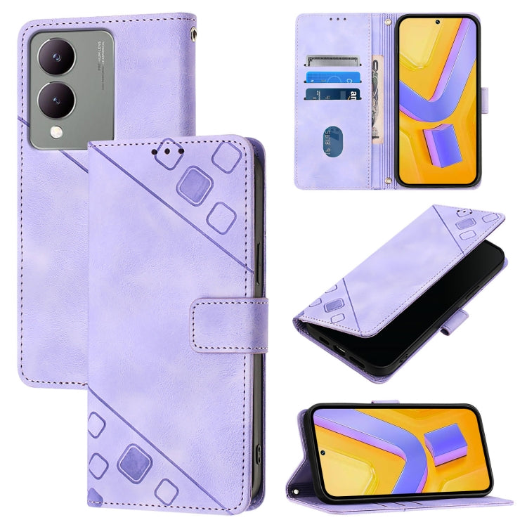 Skin Feel Embossed Leather Phone Case, For vivo iQOO Z9x, For vivo iQOO Z9 / iQOO Z9 Turbo 5G, For vivo Y17s 4G Global / Y28 5G India, For vivo Y03 4G Global