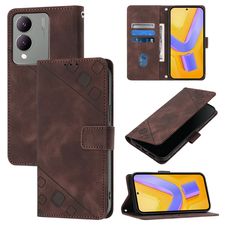 Skin Feel Embossed Leather Phone Case, For vivo iQOO Z9x, For vivo iQOO Z9 / iQOO Z9 Turbo 5G, For vivo Y17s 4G Global / Y28 5G India, For vivo Y03 4G Global