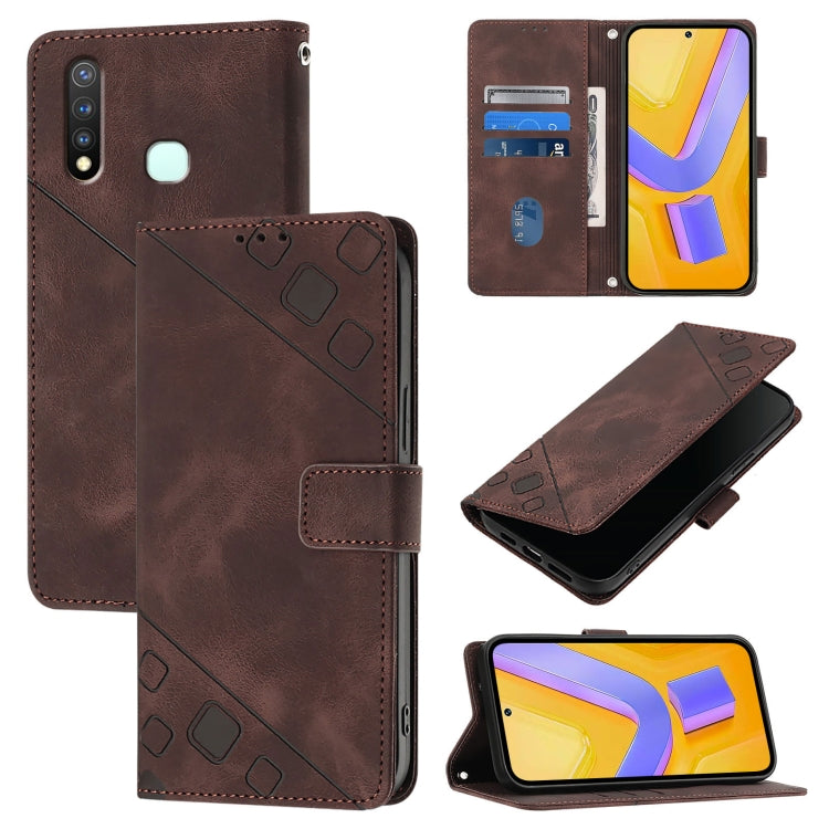 Skin Feel Embossed Leather Phone Case, For vivo Y30 4G Global, For vivo Y19 / Y5s / U3 / U20 / Z5i, For vivo Y27 4G Global