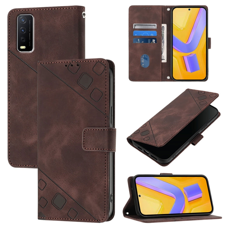 Skin Feel Embossed Leather Phone Case, For vivo Y76 5G, For vivo Y52s 5G / Y31s 5G / Y72 5G India, For vivo Y20 / Y20a / Y20i / Y20s / Y20g, For vivo Y70s