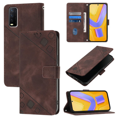 Skin Feel Embossed Leather Phone Case, For vivo Y30 4G Global, For vivo Y19 / Y5s / U3 / U20 / Z5i, For vivo Y27 4G Global