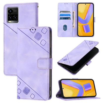 Skin Feel Embossed Leather Phone Case, For vivo Y72 5G / iQOO Z3 / Y52 5G, For vivo Y35 4G Global / Y22s 4G Global, For vivo Y55 5G Global / Y55s 5G / Y75 5G, For vivo Y33s 4G Global / Y21 / Y21s / Y21t