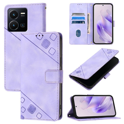 Skin Feel Embossed Leather Phone Case, For vivo Y72 5G / iQOO Z3 / Y52 5G, For vivo Y35 4G Global / Y22s 4G Global, For vivo Y55 5G Global / Y55s 5G / Y75 5G, For vivo Y33s 4G Global / Y21 / Y21s / Y21t