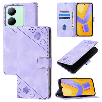 Skin Feel Embossed Leather Phone Case, For vivo X100, For vivo V29 5G Global / V29 Pro, For vivo Y02 / Y02A / Y02t / Y11 2023, For vivo Y36 4G / 5G Global / Y36 4G India