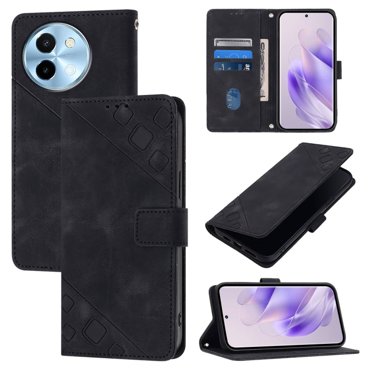 Skin Feel Embossed Leather Phone Case, For vivo Y28 4G, For vivo X100s 5G, For vivo Y38 5G, For vivo V30e 5G Global
