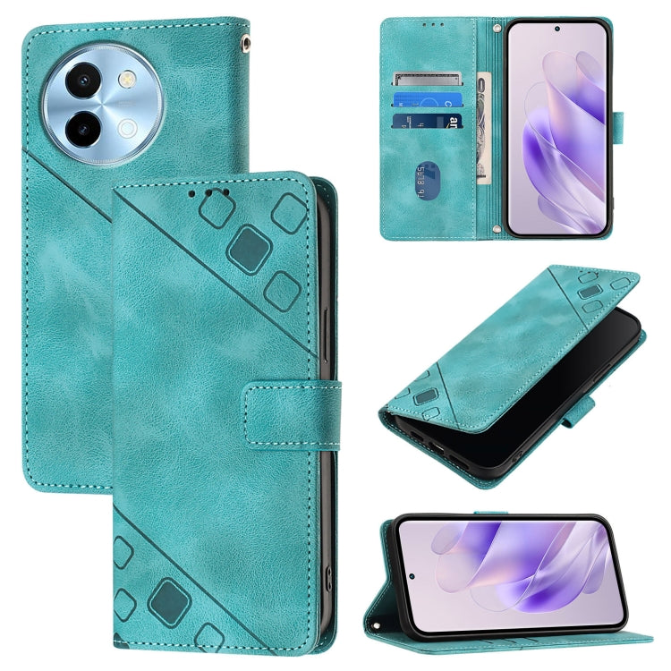 Skin Feel Embossed Leather Phone Case, For vivo Y28 4G, For vivo X100s 5G, For vivo Y38 5G, For vivo V30e 5G Global