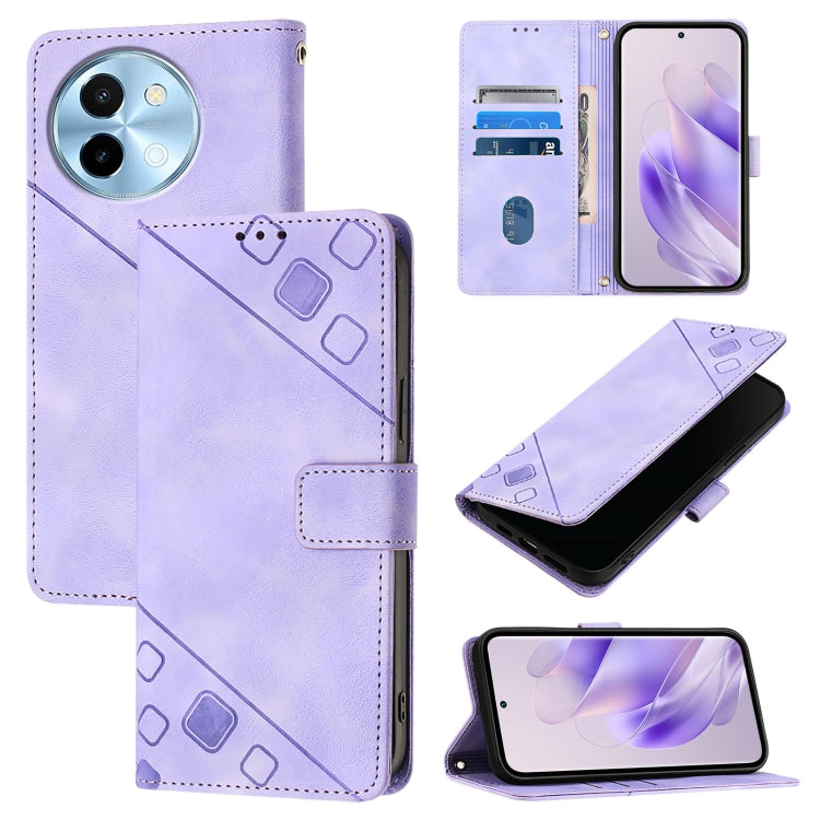 Skin Feel Embossed Leather Phone Case, For vivo Y28 4G, For vivo X100s 5G, For vivo Y38 5G, For vivo V30e 5G Global
