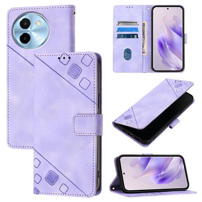 Skin Feel Embossed Leather Phone Case, For vivo Y28 4G, For vivo X100s 5G, For vivo Y38 5G, For vivo V30e 5G Global
