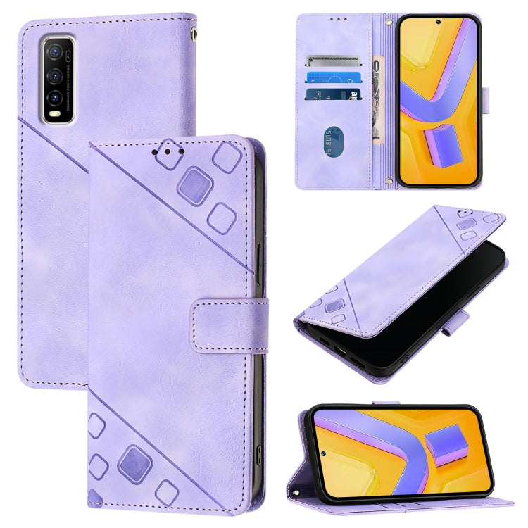 Skin Feel Embossed Leather Phone Case, For vivo Y76 5G, For vivo Y52s 5G / Y31s 5G / Y72 5G India, For vivo Y20 / Y20a / Y20i / Y20s / Y20g, For vivo Y70s