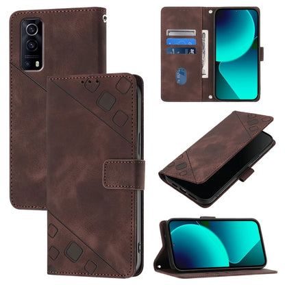 Skin Feel Embossed Leather Phone Case, For vivo Y72 5G / iQOO Z3 / Y52 5G, For vivo Y35 4G Global / Y22s 4G Global, For vivo Y55 5G Global / Y55s 5G / Y75 5G, For vivo Y33s 4G Global / Y21 / Y21s / Y21t