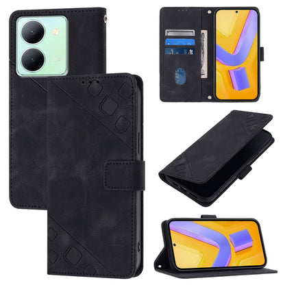Skin Feel Embossed Leather Phone Case, For vivo Y78 5G / Y78+ 5G Global / V29 Lite, For vivo Y100 5G Global, For vivo V27 5G / V27 Pro 5G Global, For vivo V27e 4G Global / T2 4G Global