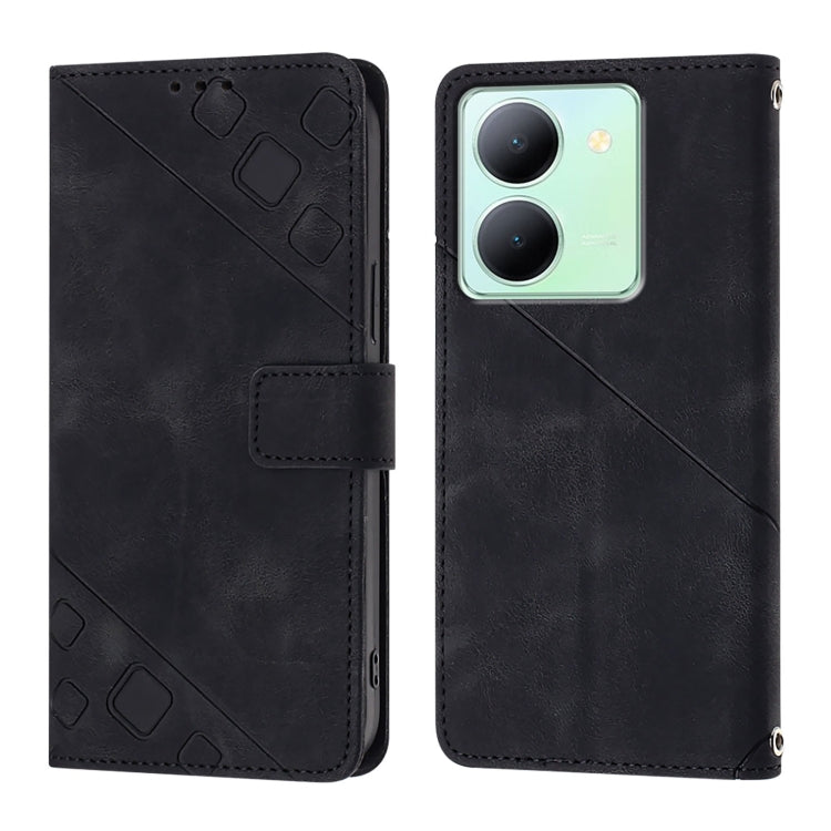 Skin Feel Embossed Leather Phone Case, For vivo Y78 5G / Y78+ 5G Global / V29 Lite, For vivo Y100 5G Global, For vivo V27 5G / V27 Pro 5G Global, For vivo V27e 4G Global / T2 4G Global