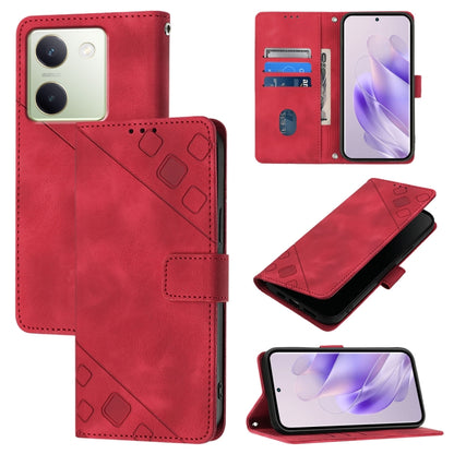 Skin Feel Embossed Leather Phone Case, For vivo Y78 5G / Y78+ 5G Global / V29 Lite, For vivo Y100 5G Global, For vivo V27 5G / V27 Pro 5G Global, For vivo V27e 4G Global / T2 4G Global
