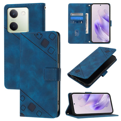 Skin Feel Embossed Leather Phone Case, For vivo Y78 5G / Y78+ 5G Global / V29 Lite, For vivo Y100 5G Global, For vivo V27 5G / V27 Pro 5G Global, For vivo V27e 4G Global / T2 4G Global