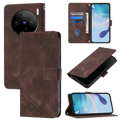 Skin Feel Embossed Leather Phone Case, For vivo Y100 5G IDN / Y200e 5G Global, For vivo V30 5G / V30 Pro 5G Global, For vivo V29e 5G Global / Y200 5G Global, For vivo X100 Pro