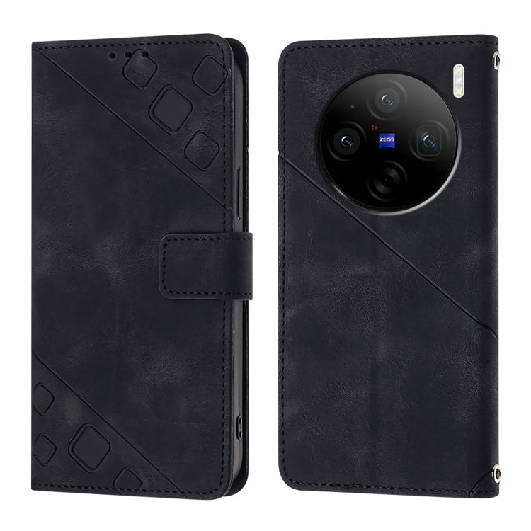 Skin Feel Embossed Leather Phone Case, For vivo X100, For vivo V29 5G Global / V29 Pro, For vivo Y02 / Y02A / Y02t / Y11 2023, For vivo Y36 4G / 5G Global / Y36 4G India